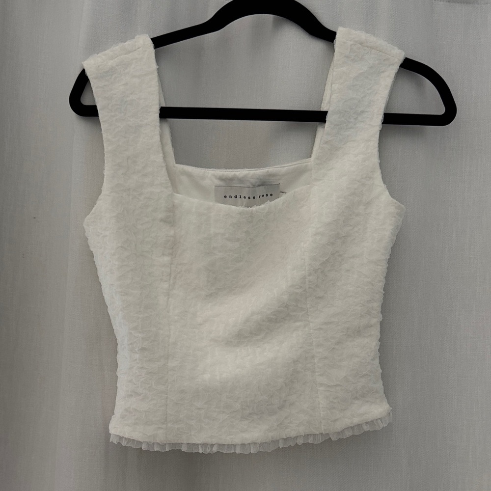 Endless Rose Cream Textured Tank Top